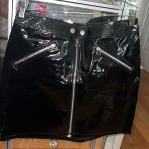 Rag & Bone black patent leather mini skirt. Worn once: pristine condition.